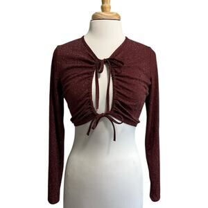 Savage X Fenty Top Lingerie Womens Large Shine Strapy Stretch $74 Ladies